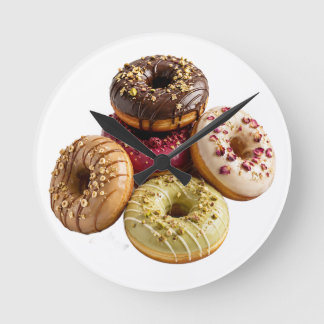 Gourmet Donuts Keuken Wandklok | Kleurrijke Bakker Ronde Klok