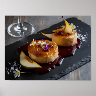 Gourmet Foie Gras met Rode Wijn Reductie Poster