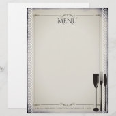 Gourmet food and wine diner party menu letterhead (Voorkant / Achterkant)