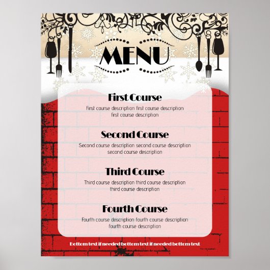gourmet food de kerstwinter menu poster (Voorkant)