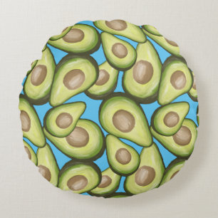 Gourmet Fresh Cut Vegan Avacados Rond Kussen