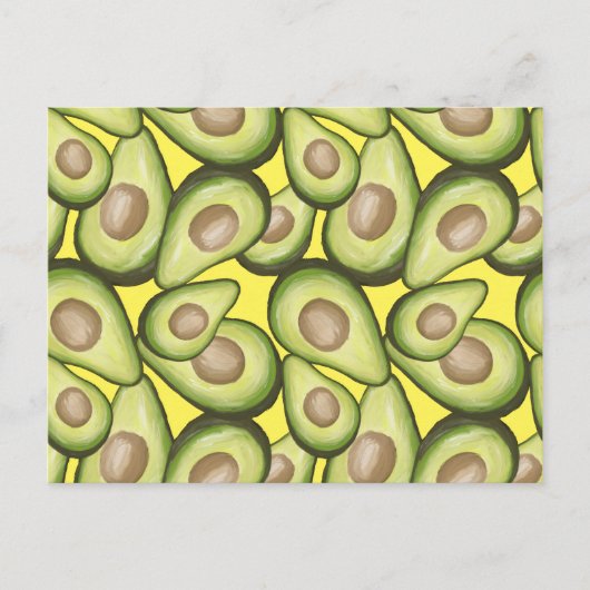 Gourmet Fresh Cut Vegan Avocado Pattern Briefkaart (Voorkant)