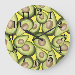 Gourmet Fresh Cut Vegan Avocado Pattern Grote Klok