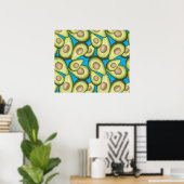Gourmet Fresh Cut Vegan Avocado Pattern Poster (Thuiskantoor)