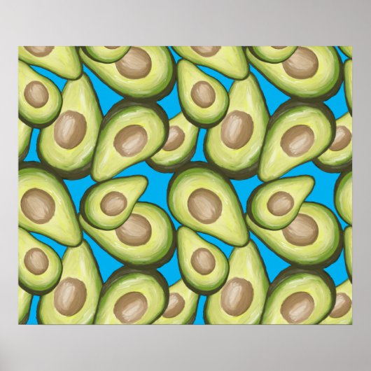 Gourmet Fresh Cut Vegan Avocado Pattern Poster (Voorkant)