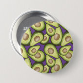 Gourmet Fresh Cut Vegan Avocado Pattern Ronde Button 7,6 Cm (Voorkant /achterkant)
