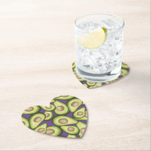 Gourmet Fresh Cut Vegan Avocado Pattern Square Pap Kartonnen Onderzetters