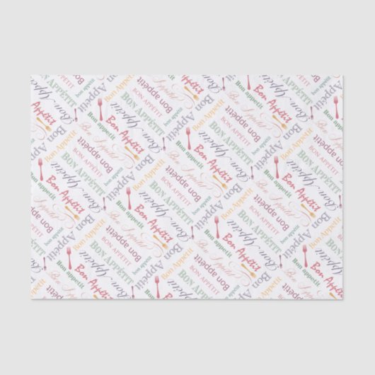 Gourmet Pattern Bon Appetit van  voedsellover Tissuepapier (Voorkant)