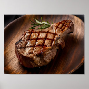 Gourmet rundvlees steak met perfecte korst poster