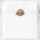 Gourmet Throwback Burger: Een nostalgische hap Ronde Sticker (Tas)