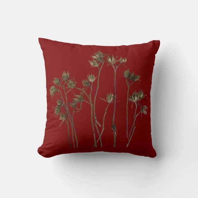 Gousses de graines sur un coussin de jet (Recto)