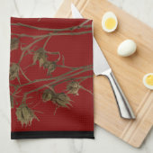 Gousses de graines sur un torchon de cuisine (Quart Plié)