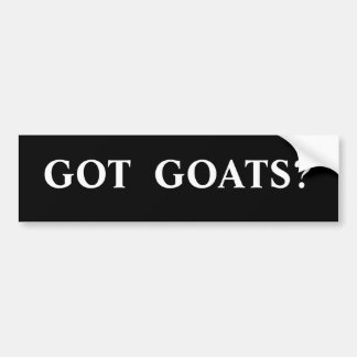 GOUT GOATS? BUMPERSTICKER