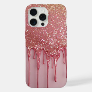 Goutte de paillettes roses avec des étoiles scinti