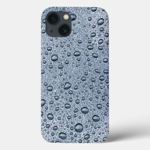 gouttelettes d'eau gris de métal Coque-Mate coque