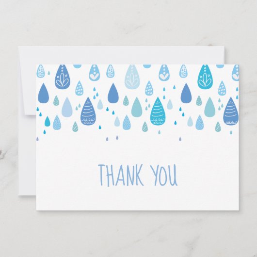 Gouttes de pluie bleues Merci (Devant)