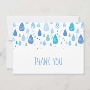 Gouttes de pluie bleues Merci