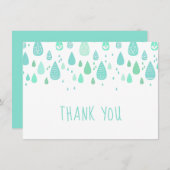 Gouttes de pluie vert menthe Merci (Devant / Derrière)