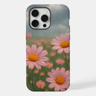 Gouttes d'eau sur les pétales d'un champ de fleurs