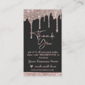 gouttes d'or rose merci carte de visite (Devant)