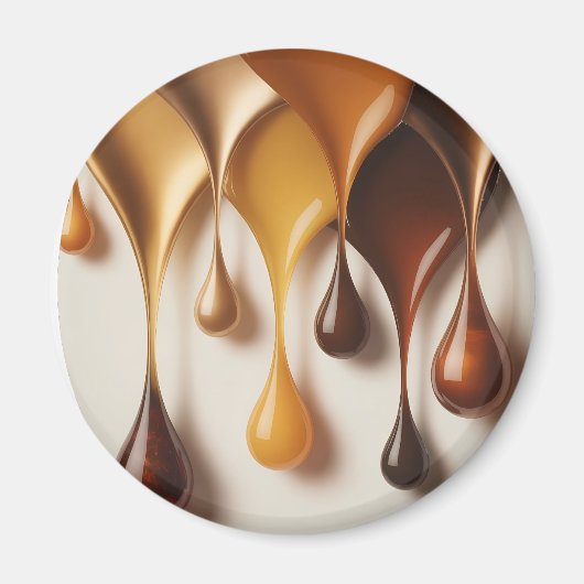 Gouttes Dorées - Art Liquide Luxe - Magnet (Devant)