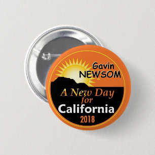 Gouverneur van Gavin NEWSOM 2018 Ronde Button 5,7 Cm