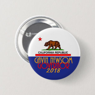 Gouverneur van Gavin NEWSOM 2018 Ronde Button 5,7 Cm