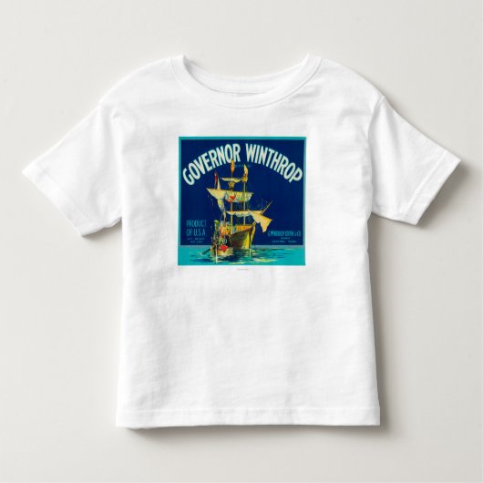 Gouverneur Winthrop Apple Label (blauw) - Yakima,  Kinder Shirts (Voorkant)