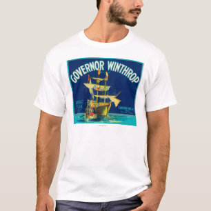 Gouverneur Winthrop Apple Label (blauw) - Yakima, T-shirt