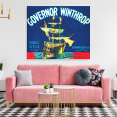 Gouverneur Winthrop Apple Label (rood) - Yakima, W Canvas Afdruk (Insitu (Woonkamer))