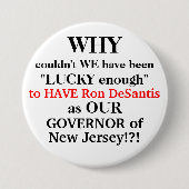 Gov. DeSantis en NJ Ronde Button 7,6 Cm (Voorkant)