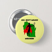 Gov Scott Walker Ronde Button 5,7 Cm (Voorkant /achterkant)