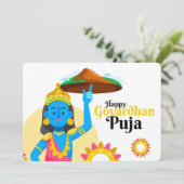 Govardhan Puja Feestdagenkaart (Staand voorkant)