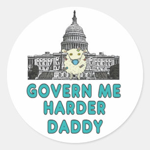 Government Me Harder papa Ronde Sticker