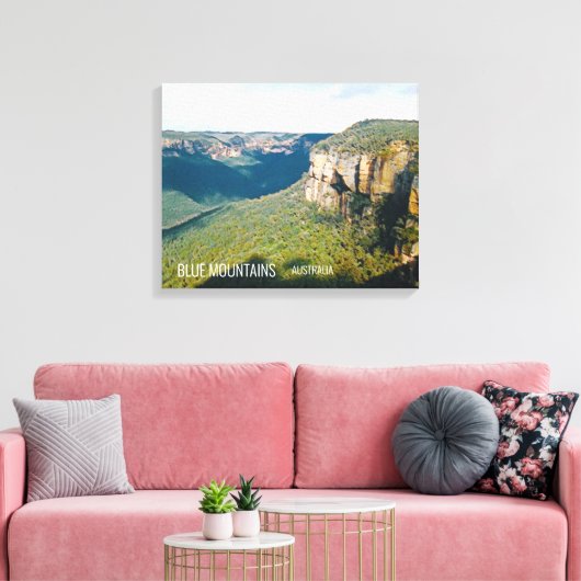 Govetts Leap Blue Mountains Australië reizen Canvas Afdruk (Insitu (Woonkamer))