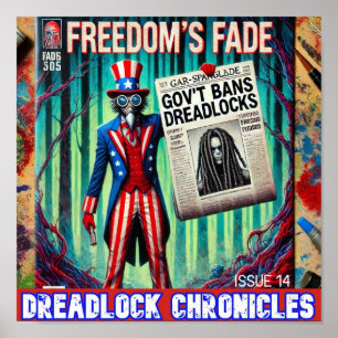 GOV'T BANS DREADS - DREADLOCK KRONIEKEN NUMMER 14 POSTER