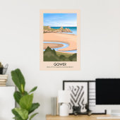 Gower AONB Travel Poster (Bureau à domicile)