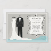 Gown & Tuxedo bruiloft of koppels douche uitnodigi Kaart (Voorkant)