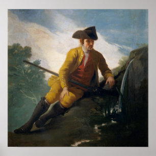 Goya - Jager bij stroom 1786 Poster
