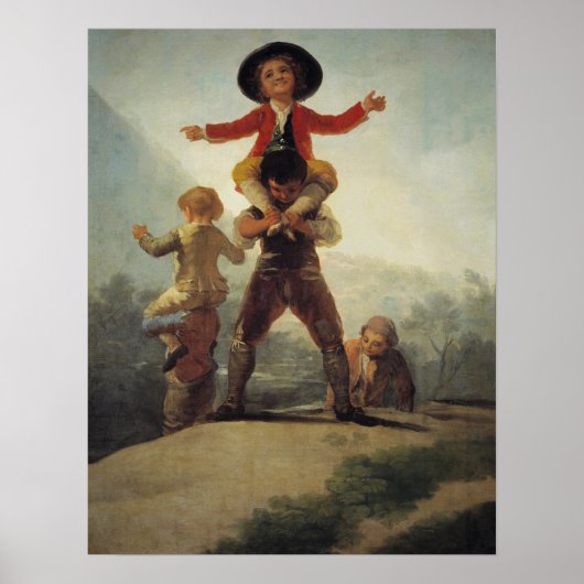 Goya - Kurinnie vecht. "Horse and Rider" 1791 Poster (Voorkant)