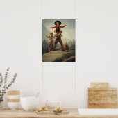 Goya - Kurinnie vecht. "Horse and Rider" 1791 Poster (Keuken)