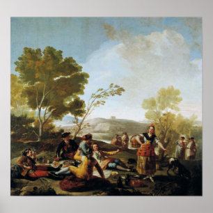 Goya - picknick on Banks of Manzanares 1776 Poster