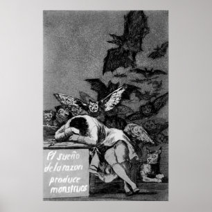 Goya The Sleep of Reason Produceert Monsters Poster