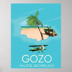 Gozo, archipel maltais Affiche de voyage.