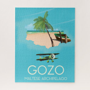 Gozo, de Maltese archipel Map Travel poster. Legpuzzel