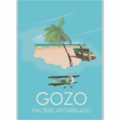 Gozo, de Maltese archipel Map Travel poster. Sticker (Voorkant)
