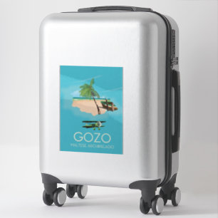 Gozo, Maltees archipel Reiskaart Reisposter. Sticker