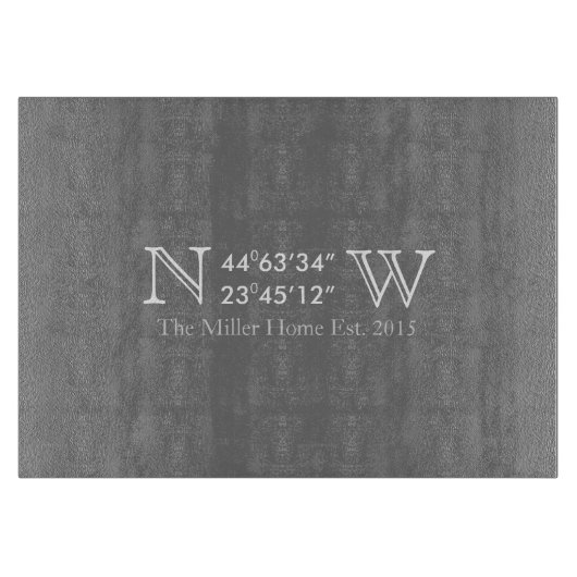 GPS-coördinaat voor thuisgebruik Snijplank (Voorkant)