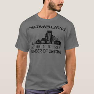 GPS coördinaten City Hamburg Skyline Dream City 1 T-shirt