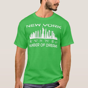 GPS coördinaten Manhattan New York City Skyline T-shirt